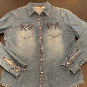 Overdrive Jeans shirt pearl snap western style
